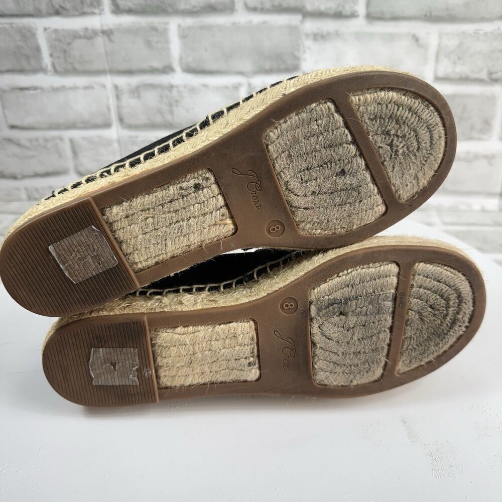 J.Crew Women's Size 8 Black Canvas Espadrille Slip-on Comfort Loafer Shoes - Picture 8 of 10